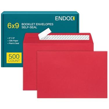 Imagem de Envelopes vermelhos 15 x 23 cm, embalagem com 500, envelopes coloridos tamanho carta 15 x 23 cm, envelopes para cartões, convites, feriados, cartões postais, presentes, papel de 14,5 kg, envelopes