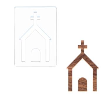 Imagem de Modelos de roteador de igreja de Páscoa, designs de acrílico da semana santa para marcenaria, quadros de charcutaria, pintura em madeira, vidro, parede, pedra, paredes, tela, 14 x 20 cm