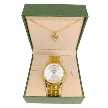 Imagem de Relógio Feminino Tuguir Analógico 9182F Dourado e Branco