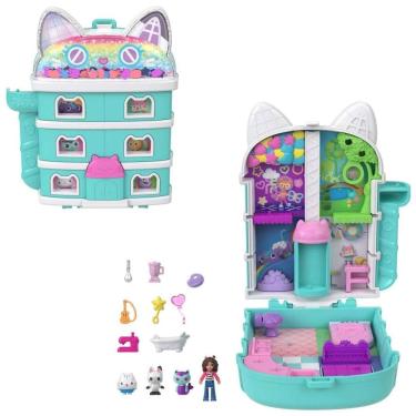Imagem de Polly  x Gabbys Dollhouse: Conjunto Compacto com Micro Bonecas e Playset Temático