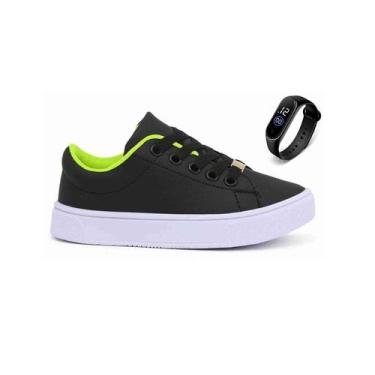Imagem de Kit Tenis Casual infantil Masculino Menino Com Relogio Led Digital Pas
