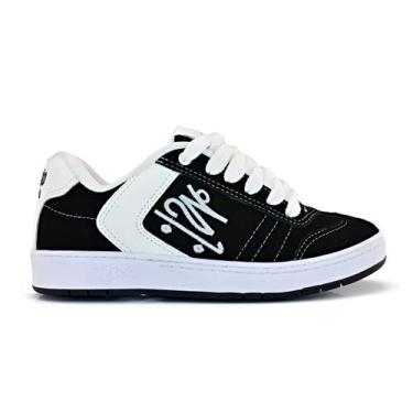 Imagem de Tenis QIX Chorão Lado B Camurça Streetwear Skate, Preto branco, 40