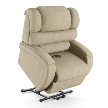 Imagem de Poltrona do Papai Reclinável Napoli Elevação Lift Elétrico Linho Bege FH1 - D'Rossi
