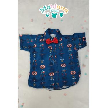 Imagem de Camisa Infantil Temática Personagens Menino América Azul