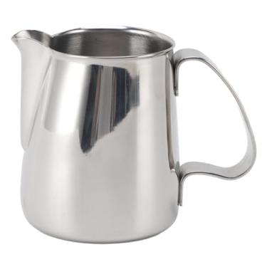 Imagem de Pilipane Jarra de espuma de leite de aço inoxidável 304, bico sem gotejamento, xícara de espuma de leite de café, jarra a vapor para casa, cafeteria, ferramenta profissional de arte latte (350 ml)