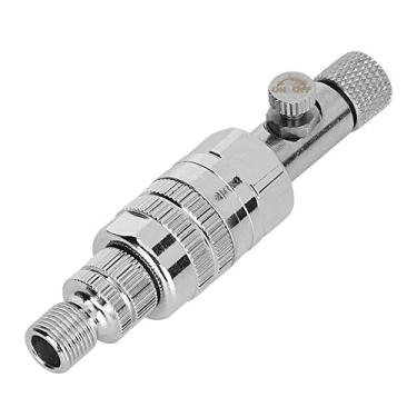 Imagem de AYNEFY Filtros de Spray de Escova de Ar, Filtro de Ar de Cobre Cromado, Armadilha de Umidade para Acoplador de Aerógrafo Com Fluxo de Ajustável - Perfeito para Artistas e Amadores