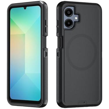 Imagem de Asuwish Capa de celular para Samsung Galaxy A06 5G com protetor de tela de vidro temperado Capa magnética híbrida à prova de choque à prova de quedas acessórios resistentes Ao6 A 06 4G LTE mulheres