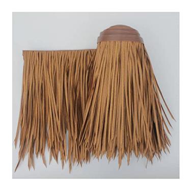 Imagem de Rolos de palha falsos rolo de palha de palmeira simulação de telha de palha feita à mão palha falsa plástico artificial PVC Pavilion telhado de palha decoração de telhado de palha rolo de palmeira
