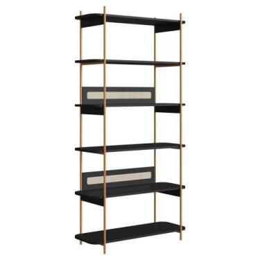 Imagem de Estante 180 Cm 6 Prateleiras Pes Metal Oslo 28965 Nero Artesano Nero -
