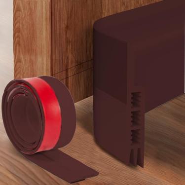 Imagem de Tira de vedação inferior de porta 1 metro de proteção contra o clima, bloqueador à prova de som, para quarto, escritório, 1 peça (marrom)