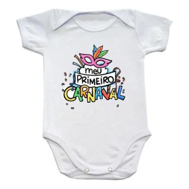 Imagem de Body Bebê com Frases: Meu Primeiro Carnaval - Vem Bebê, Branco md 03, 