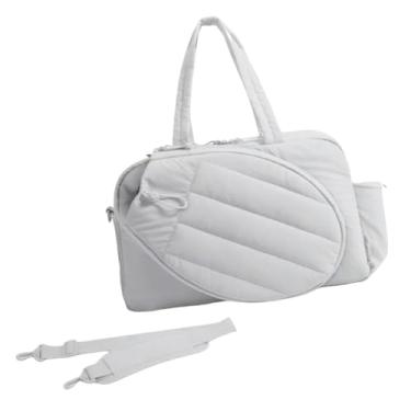 Imagem de MotiveTech Bolsa de Tênis, Pickleball, Organizadora de 35L, Versátil E Leve, com Compartimento para Sapatos, Bolsa Esportiva de Poliéster. Ideal para Presentear, Cinza