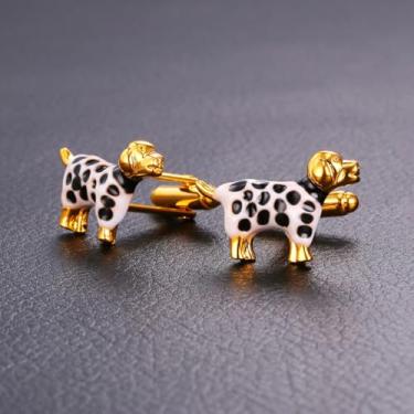 Imagem de Abotoaduras para homens, animais, camisas dálmatas, abotoaduras, acessórios, One Size, Aço inoxidável, Sem Pedra Preciosa