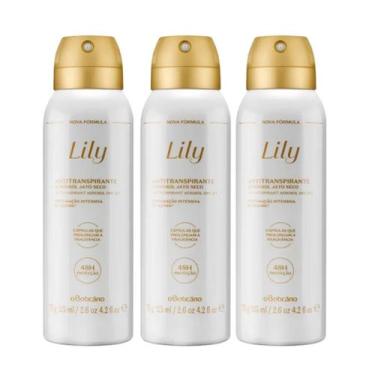 Imagem de Combo Lily: Desodorante Antitranspirante Aerosol 3x125ml Cada - OBotic