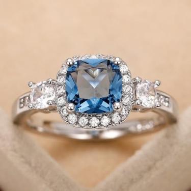 Imagem de Anéis de noivado de zircônia cúbica banhados a ouro branco, alianças de compromisso, festas noturnas, presentes de dia dos namorados, alianças de eternidade para mulheres, 8, Cobre, Sem pedra preciosa