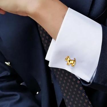 Imagem de Abotoaduras de aço inoxidável sarja abotoaduras camisas acessórios, One Size, Aço inoxidável, Sem Pedra Preciosa