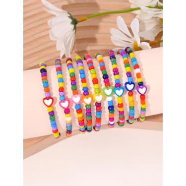 Imagem de Conjunto de pulseiras de tecido vintage com contas coloridas, retrô, retrô, ajustável, artesanal, para mulheres, dia dos namorados, aniversário, festa na praia, presentes, Medium, Miçanga, Sem Pedra