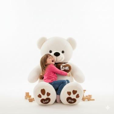 Imagem de pelucia urso gigante macio e bem cheio teddy TAM, 80CM
