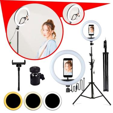 Imagem de Ring Light Aro Led 10 Polegadas Com Tripé 2,10 Ball Flexivel