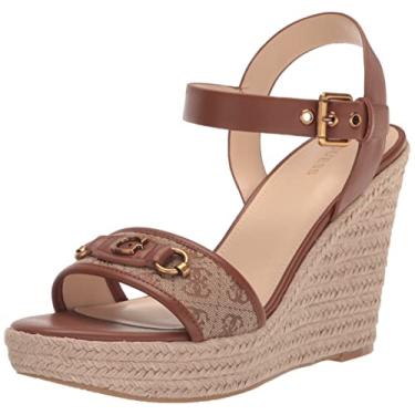 Imagem de GUESS Sandália anabela feminina Hisley, Marrom Multi 210, 9.5