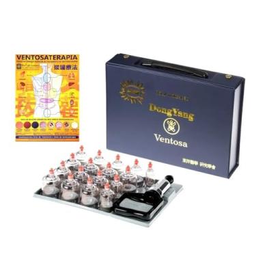 Imagem de Kit De Ventosa Com 17 Copos Dong Yang com Mapa Ventosaterapia