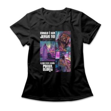 Imagem de Camiseta Feminina Estilo É Ter Jesus - Studio Geek, G, Preto
