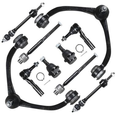 Imagem de TIEZFUL Kit De Suspensão Com 10 Peças, Compatível Dodge Dakota 2005-2010, Mitsubishi Raider 2006-2009, Ram 2011, Braço Controle Superior Dianteiro Extremidades Externas E Internas Da Barra Direção,