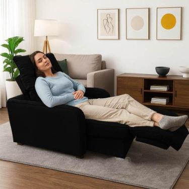 Imagem de Poltrona Retratil Reclinavel Rodape Regulavel Amamentação Azera - Move