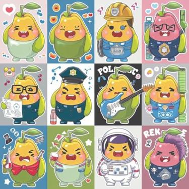 Imagem de Adesivo Infantil Fofo Kawai para Quarto e Cadernos com Emojis e Animais - Decoração Divertida e Colorida 50x50cm