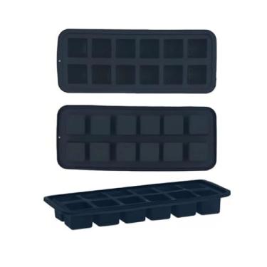 Imagem de Forma de Gelo de Silicone 12 Cavidades Cor Variada Preta ou Vermelha Não Toxica Maleável Ideal Para Gelo Alimentos Bar Durável