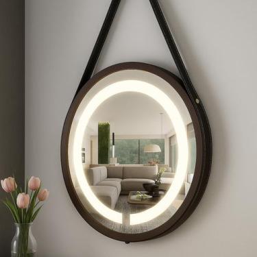 Imagem de Espelho Redondo Iluminado 60cm com Alça Touch 2 Leds Adnet Reduna