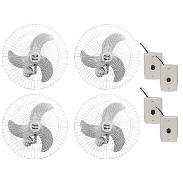 Imagem de Ventilador De Parede Vent New 60Cm Bivolt 200W Branco 4 Unid