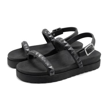 Imagem de Sandalia Rasteira Papete Piramide Feminina Com Fivela Solado Microexpandido Confortavel Verao Macia