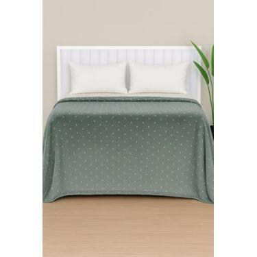 Imagem de Manta De Microfibra Estampa Poá Habitat Queen - Poá Verde, Poá Verde