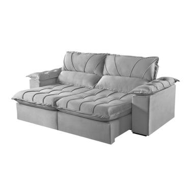 Imagem de Sofá 5 Lugares Retrátil E Reclinável Martins M-178 Veludo Cinza