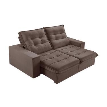 Imagem de Sofá 2 Lugares Retrátil E Reclinável Martins M-166 Veludo Marrom