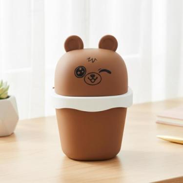 Imagem de Lixeira De Mesa Quarto Escritório Presente Criativo Capivara Gato Urso