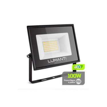 Imagem de Refletor LED 100W Branco Frio 5500K Bivolt 8000 Lumens, Econômico e pa