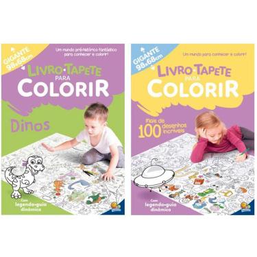 Imagem de Kit 2 Livros Para Colorir Infantil Tapete Gigante 98x68cm