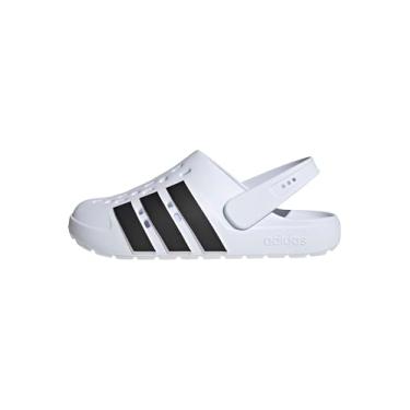 Imagem de adidas Tamanco Adilette 2.0 unissex adulto, Branco/Preto/Branco, 12 Women/11 Men