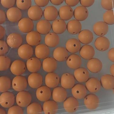 Imagem de 120 peças Richbunnys 15 mm contas de silicone a granel para fazer canetas e chaveiros, contas grandes para fazer colares e pulseiras, conjunto de contas de borracha sortidas (cera de abelha amarela)