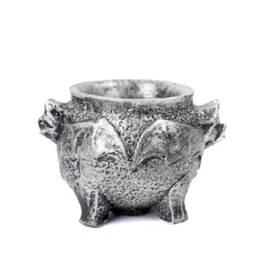 Imagem de Incensário Caldeirão Morcego Cinza 5 cm em Resina