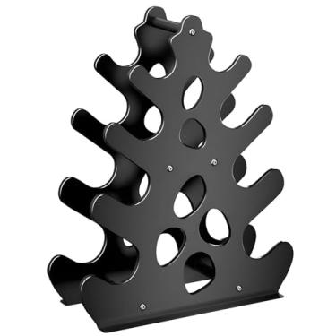 Imagem de Haltere para 4 pares, suporte hexagonal de peso, organizador compacto, economia de espaço, equipamentos, exercícios, academia, casa, metal, longa duração