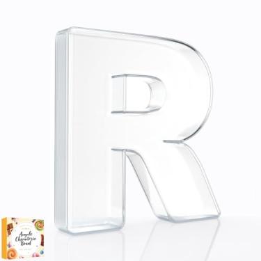 Imagem de Bandeja preenchível com letras de charcutaria acrílica de 25,4 cm, pratos de servir reutilizáveis em formato de número do alfabeto para tábua de charcutaria, frutas, doces, bolos, decoração de festa