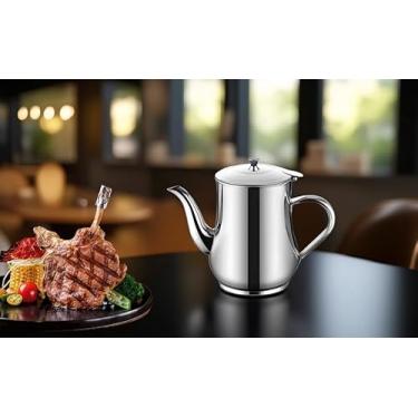 Imagem de Pote de filtro de óleo de aço inoxidável, jarro de armazenamento de óleo de 680 g com filtro de malha fina, ideal para cozinhar gordura