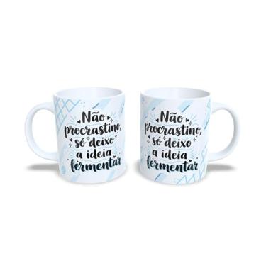 Imagem de Caneca Cerâmica com Mensagem Colorida em Arco-Íris, Branca, 325ml, Design Criativo com Frase em Português (22817)
