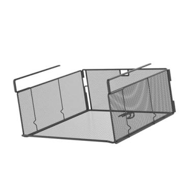 Imagem de DimyFew Cesto de armazenamento suspenso para prateleira, multiuso, em arame de metal, ideal para escritório, armário e cozinha, Preto