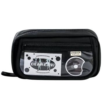 Imagem de Estojo de lápis de grande capacidade com bolso de PVC transparente