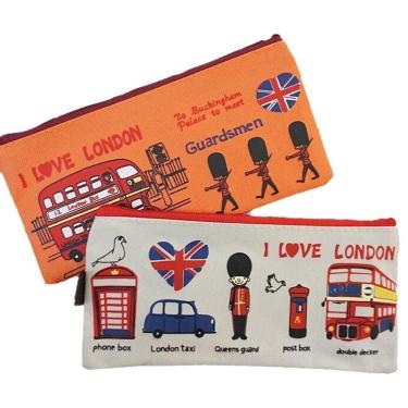 Imagem de Estojo de lápis I Love London Oxford com zíper de tecido 20x9cm