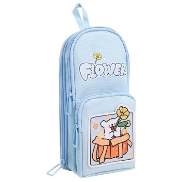 Imagem de Estojo de lápis de grande capacidade com design de cachorro fofo com estampa floral